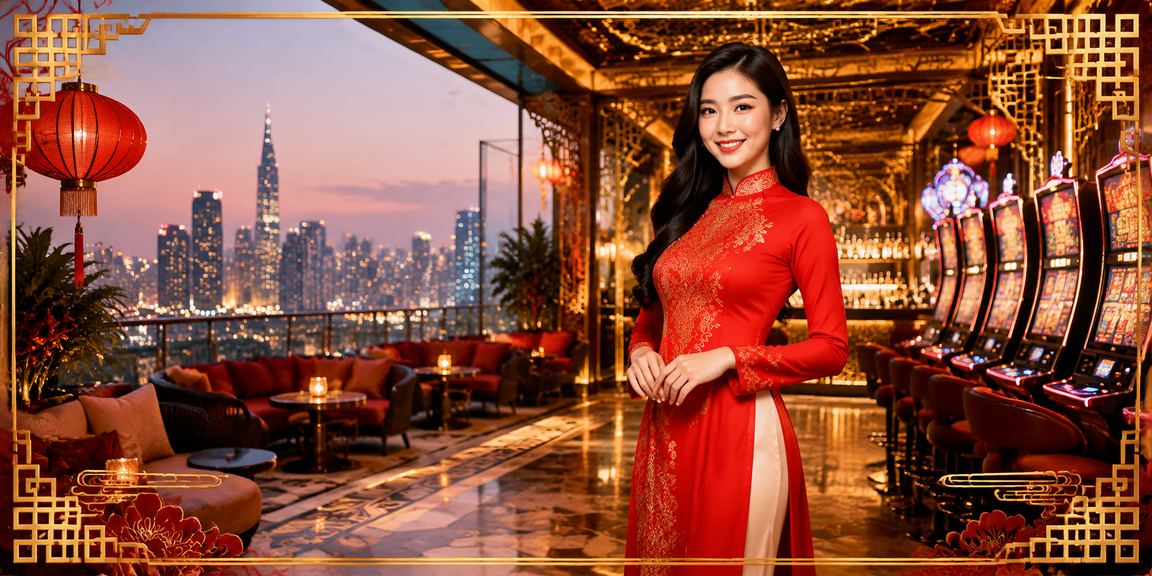 Người chơi slots tại TP.HCM mặc áo dài truyền thống trải nghiệm game trên điện thoại