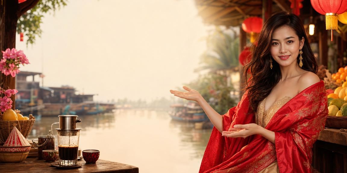 Người dùng vùng Mekong nhâm nhi cà phê buổi sáng và kiểm tra mã voucher trên điện thoại